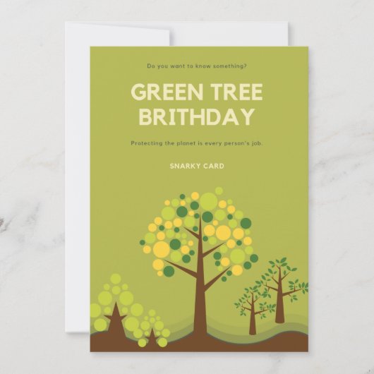 Snarky Green Tree Birthday Feestdagenkaart (Voorkant)