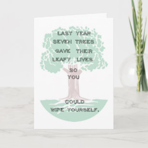 Snarky Green Tree Birthday-kaart Kaart