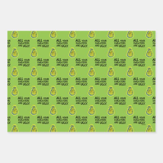 Snarky Grinch | Al je zweefvliegtuigen zijn lelijk Inpakpapier Vel (Voorkant)