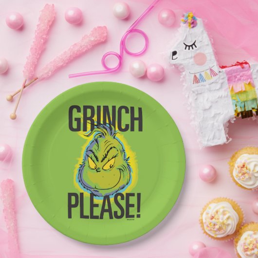 Snarky Grinch | Funny Grinch Alsjeblieft Papieren Bordje (Feest)