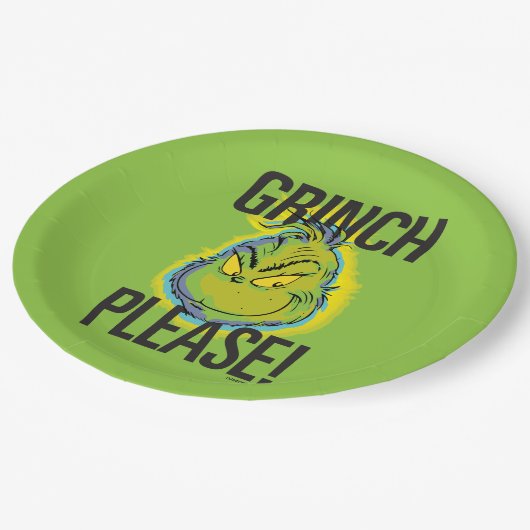Snarky Grinch | Funny Grinch Alsjeblieft Papieren Bordje (Gekanteld)