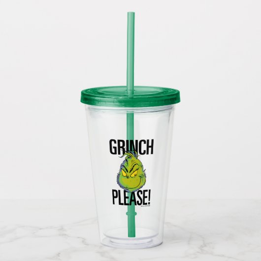 Snarky Grinch | Funny Grinch Please Quote Acryl Drinkbeker (Voorkant)
