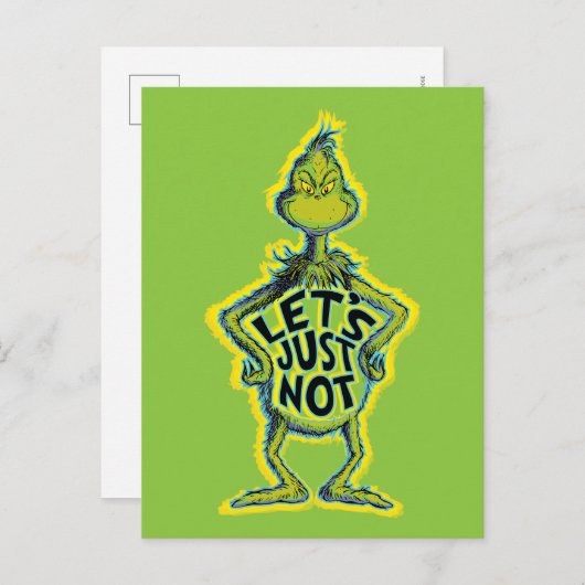 Snarky Grinch | Funny Let's Just not Quote Briefkaart (Voorkant / Achterkant)