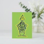 Snarky Grinch | Funny Let's Just not Quote Briefkaart (Staand voorkant)