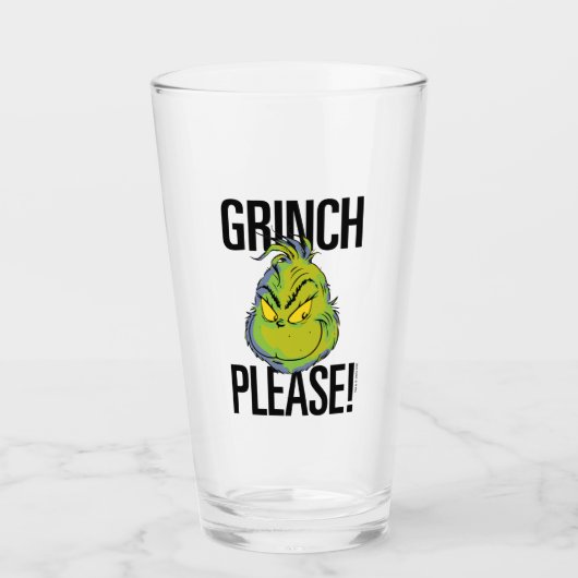 Snarky Grinch | Grappige Grinch Alsjeblieft Glas (Voorkant)