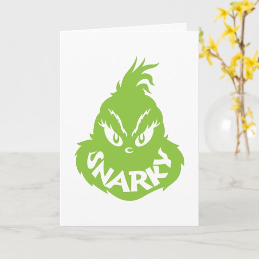 Snarky Grinch | Grinch Face Kaart (Gele Bloem)
