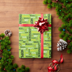 Snarky Grinch   Grinch Snarky Zin Patroon Cadeaupapier