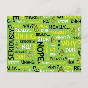 Snarky Grinch Grinch Snarky Zinspatroon Briefkaart