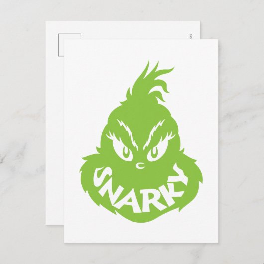 Snarky Grinch | Het Grinch Gezicht Briefkaart (Voorkant / Achterkant)