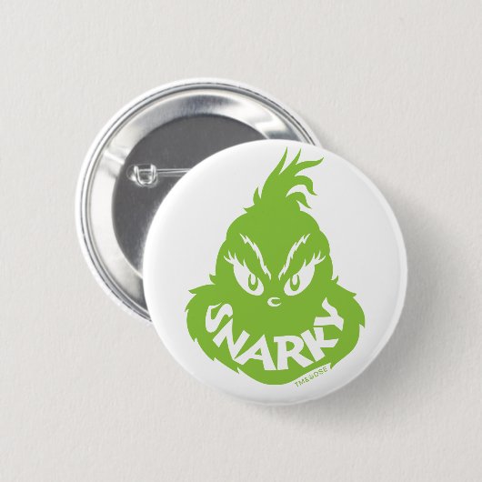Snarky Grinch | Het Grinch gezicht Ronde Button 5,7 Cm (Voorkant /achterkant)