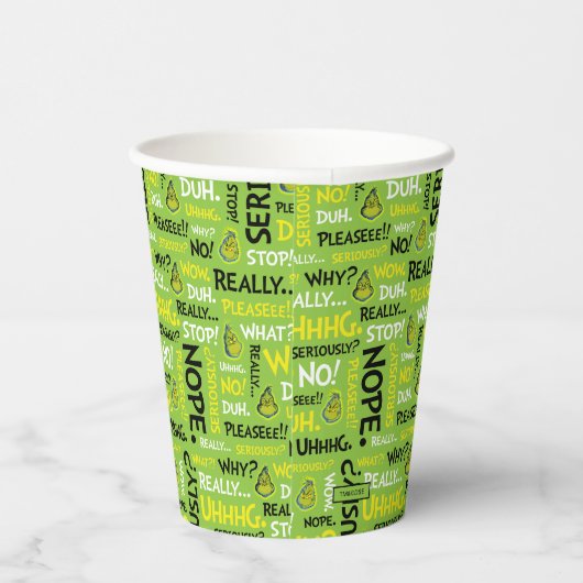 Snarky Grinch | Snarky Phrase-patroon Papieren Bekers (Rechts)