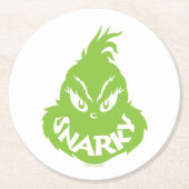Snarky Grinch | The Grinch Face Ronde Kartonnen Onderzetter (Voorkant)