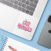 Snarky Hoesje Management Quote - Ik ben Hoesje Man Sticker (Laptop met iPhone)