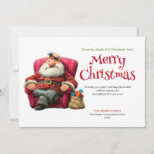Snarky Kerstman digitale bewerkbare kerstgroet Feestdagenkaart (Voorkant)