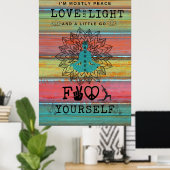 Snarky Liefde en Lichte Yoga Poster (Thuiskantoor)