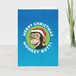 Snarky Monkey Kerstmis Feestdagen Kaart