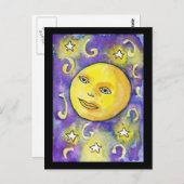Snarky Moon and Stars Briefkaart (Voorkant / Achterkant)