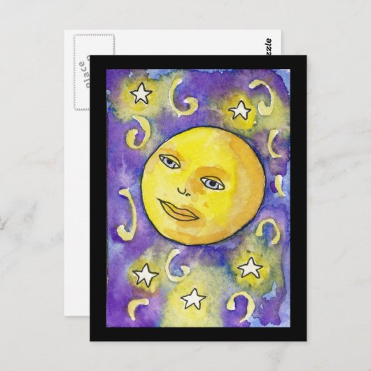Snarky Moon and Stars Briefkaart (Voorkant / Achterkant)