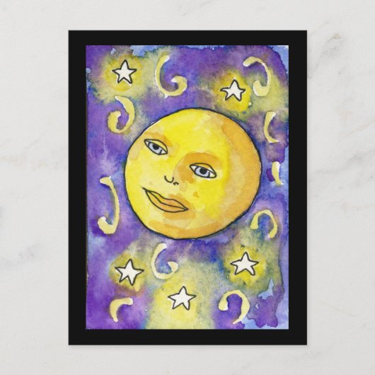Snarky Moon and Stars Briefkaart (Voorkant)