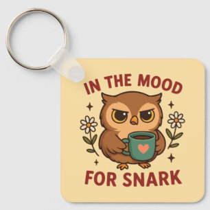 Snarky Owl Coffee In de stemming voor snark Sleutelhanger