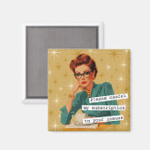 Snarky Retro Dame Uw Problemen Magneet (Voorkant / Achterkant)