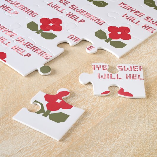 Snarky Rude Cross Stitch Funny Irreent humor Legpuzzel (Zijkant)