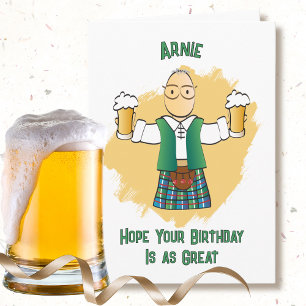 Snarky Sassy Male Cartoon met Kilt Funny Verjaarda Kaart