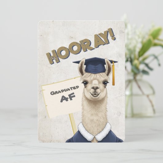 Snarky & Schattige Afstuderen Kaarten - Llama & Me (Staand voorkant)