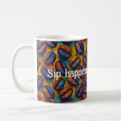 Snarky "Sip Happens - Keep Pouring" Fauvistische k Koffiemok (Links)