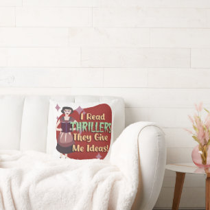 Snarky Thriller Genre Reader Retro Huisvrouw Kussen