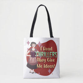Snarky Thriller Genre Reader Retro Huisvrouw Tote Bag