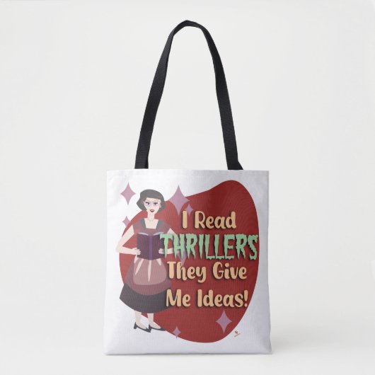 Snarky Thriller Genre Reader Retro Huisvrouw Tote Bag (Voorkant)