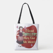 Snarky Thriller Genre Reader Retro Huisvrouw Tote Bag (Achterkant)