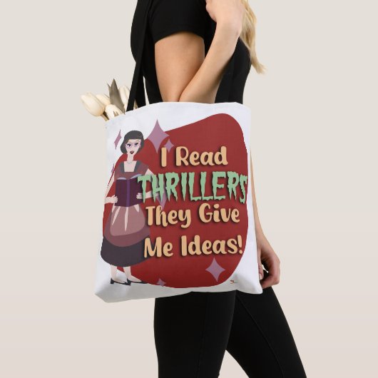 Snarky Thriller Genre Reader Retro Huisvrouw Tote Bag (Dichtbij)