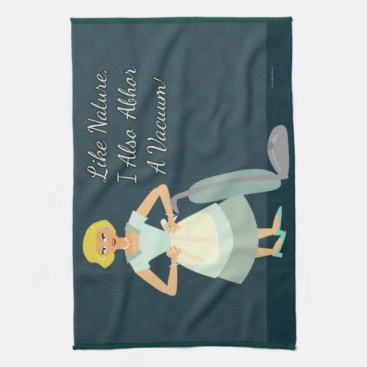 Snarky Vacuum Chore Motto Kitsch Houseechtgenote Theedoek (Verticaal)