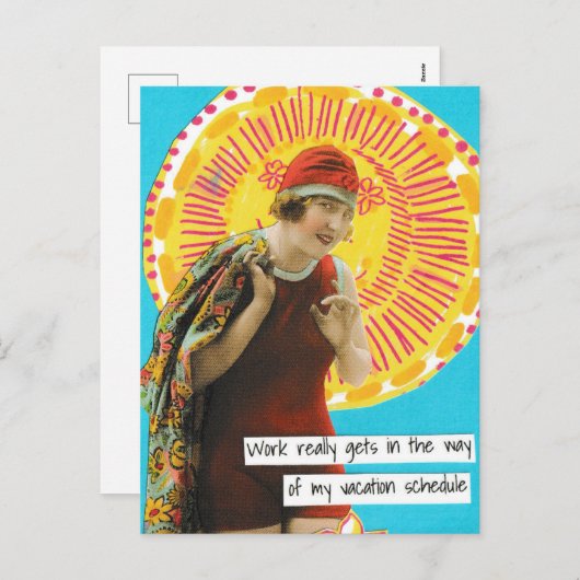 Snarky vakantie Briefkaart werkschema (Voorkant / Achterkant)