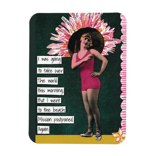 Snarky vakantie magneet strand dag (Verticaal)