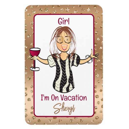 Snarky vakantie voor haar cruiseschip deur brunett magneet (Verticaal)