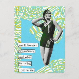 Snarky Vakantiebriefkaart Ik Kom Te Laat Feestdagenkaart