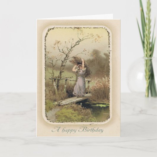  Snarky Verjaardag Kaart met Meisje Werken (Voorkant)