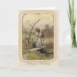 Snarky Verjaardag Kaart met Meisje Werken