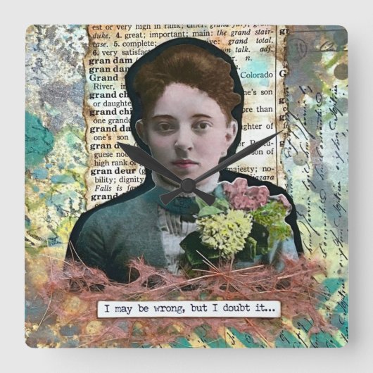 Snarky Vierkante Klok (Voorkant)