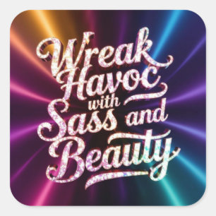 Snarky Wreak Chaos met Sass en Beauty Sticker