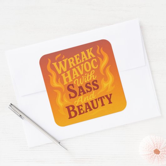 Snarky Wreak Havoc met Sass en Beauty Sticker (Envelop)