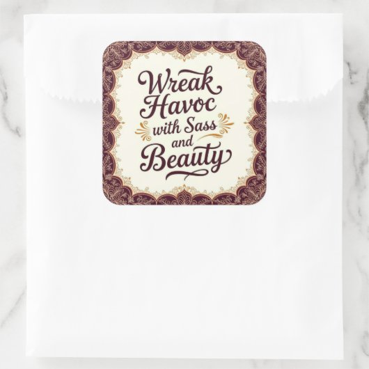Snarky Wreak Havoc with Sass and Beauty Sticker (Tas)