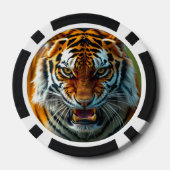 Snarling Angry Tiger Personaliseer Naam Poker Chips (Achterkant)