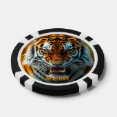 Snarling Angry Tiger Personaliseer Naam Poker Chips (Enkel)
