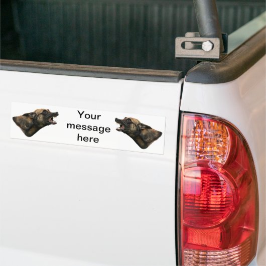 Snarling Belgium Malinois bumpersticker (Op Truck)