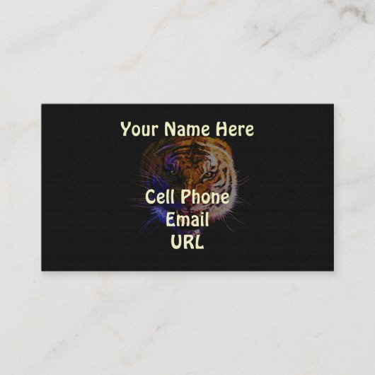 Snarling Bengaalse tijger Big Cat Wildlife Art Visitekaartje (Voorkant)