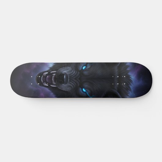 Snarling black wolf head Skateboard  (Horizontaal)